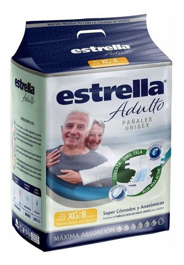 Estrella Pañal Para Adulto Unisex (8 Unidades) Xg