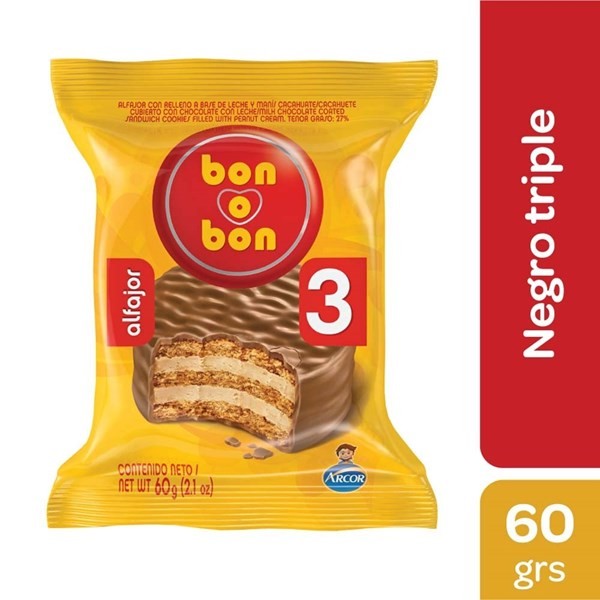 Bagley Alfajor Triple Negro Bob 60 gr #1