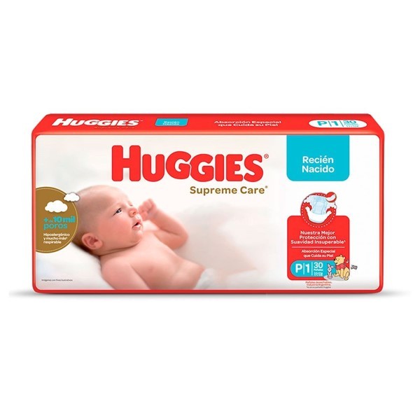 Huggies Pañales Supreme Care Talle P (30 Unidades) alt
