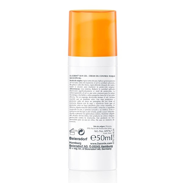 Eucerin Protector Solar Oil Control Sun Gel Toque Seco Fps 50 piel Grasa 50 ml alt