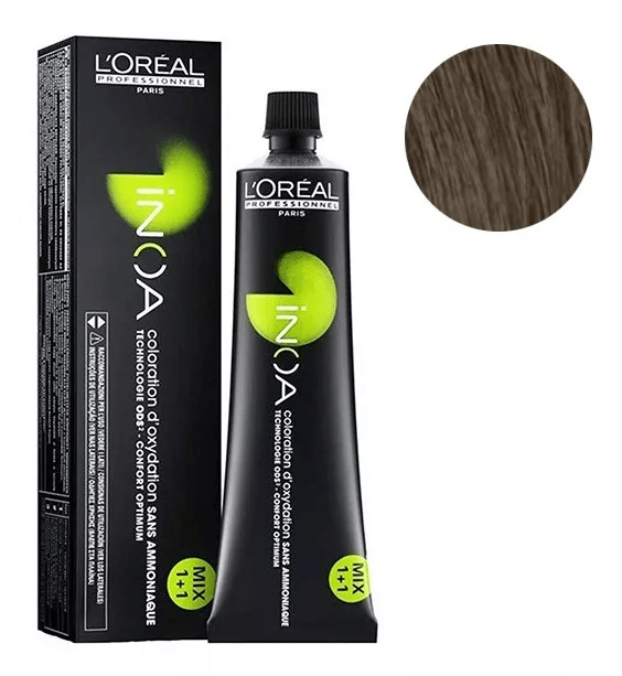 Kit Tinta L'oréal Professionnel Inoa Tono 6 Rubio Oscuro Para Cabello