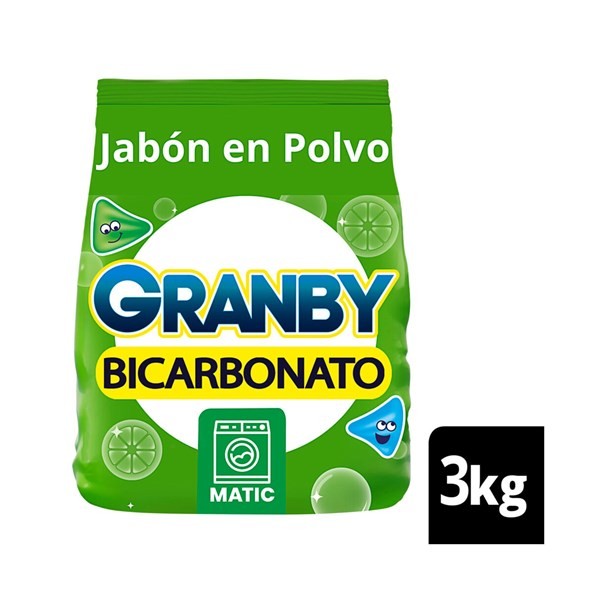 Jabón En Polvo Para Ropa Granby Matic De Limón 3 Kg. #1