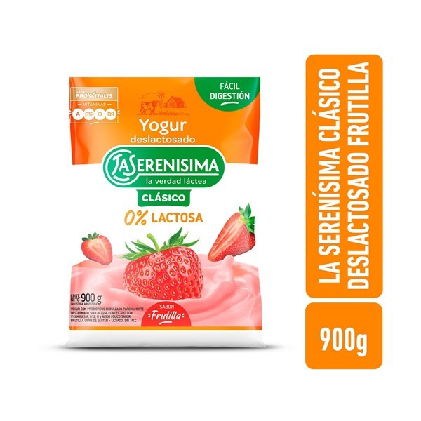 Yogur Bebible Deslactosado La Serenísima Sabor Frutilla En Sachet 900 G. #1