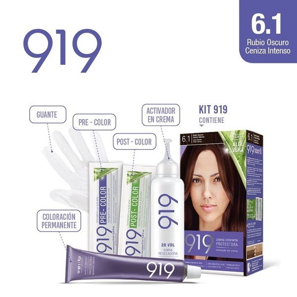 919 Kit Coloracion 6.1 Rubio Oscuro Ceniza Intenso alt