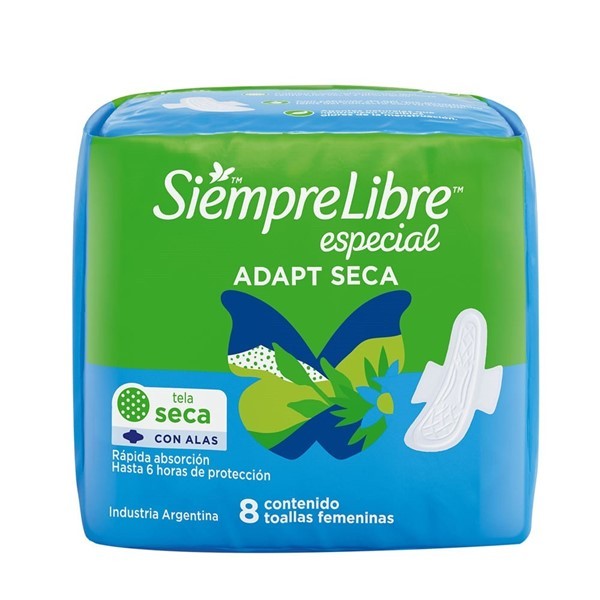 Toallitas Femeninas Siempre Libre Especial Seca Con Alas x 8 un #1