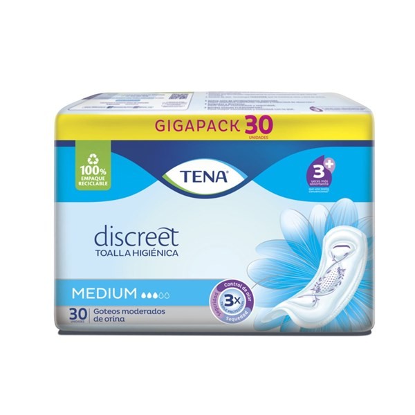 Tena Toalla Discreet Medium (30 Unidades) alt
