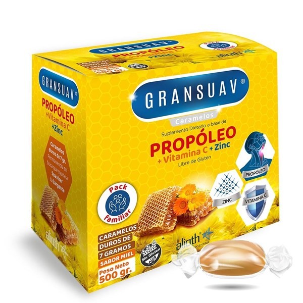 Gransuav Caramelos a Base de Propóleo + Vit C + Zinc 500 gr alt