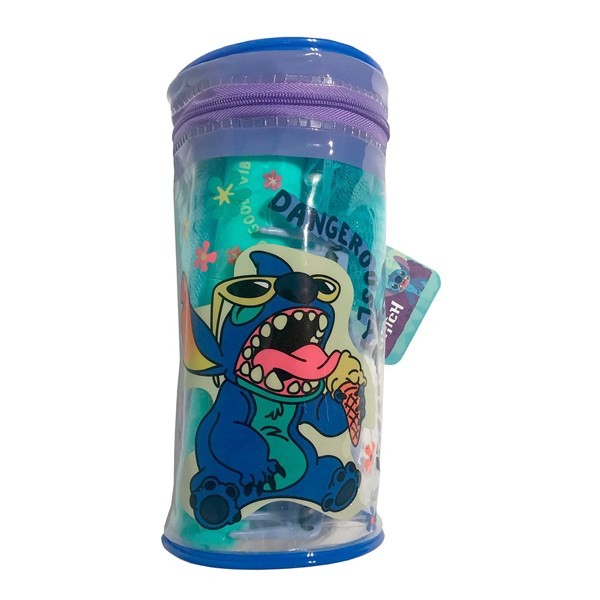 Stitch Set De Baño (estuche + Esponja + Peine + Jabonera + Lima)