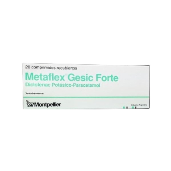 Montpellier Metaflex Gesic Forte Diclofenac Potásico + Paracetamol x 20 Comp Recubiertos #1
