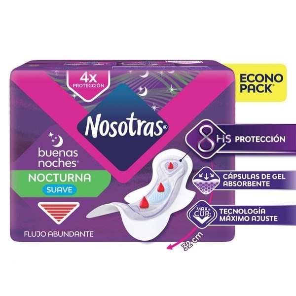 Toallas Femeninas Nocturna Nosotras Buenas Noches x 30 un alt