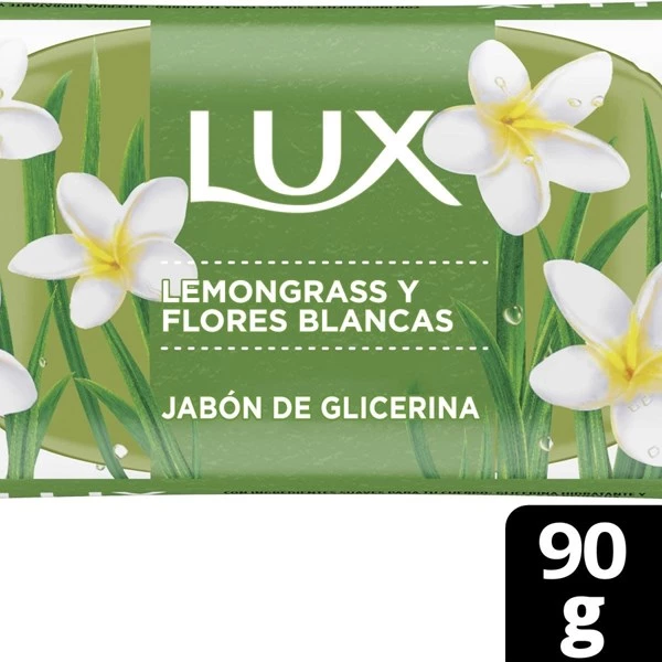 Lux Jabón de Glicerina en Barra Lemongrass Y Flores Blancas 90 g
