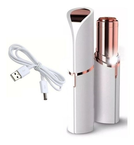 Depilador Facial Portátil Recargable Usb Forma de Labial 002 color Blanco
