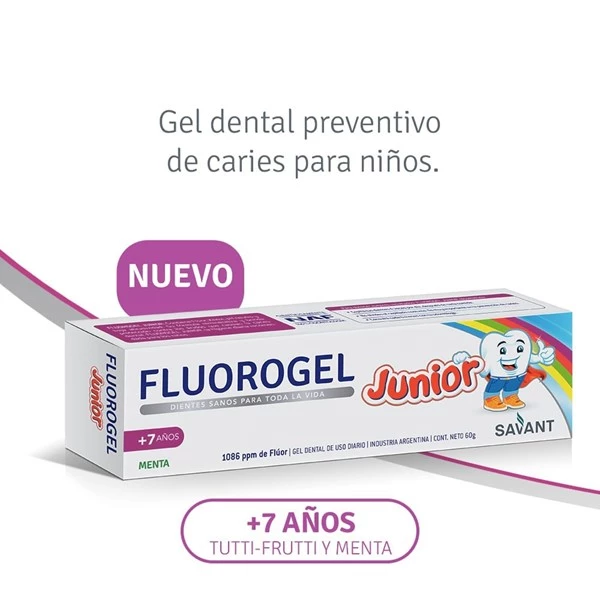 Fluorogel Junior +7 Años Menta Gel Dental 60 g 1 Unidad
