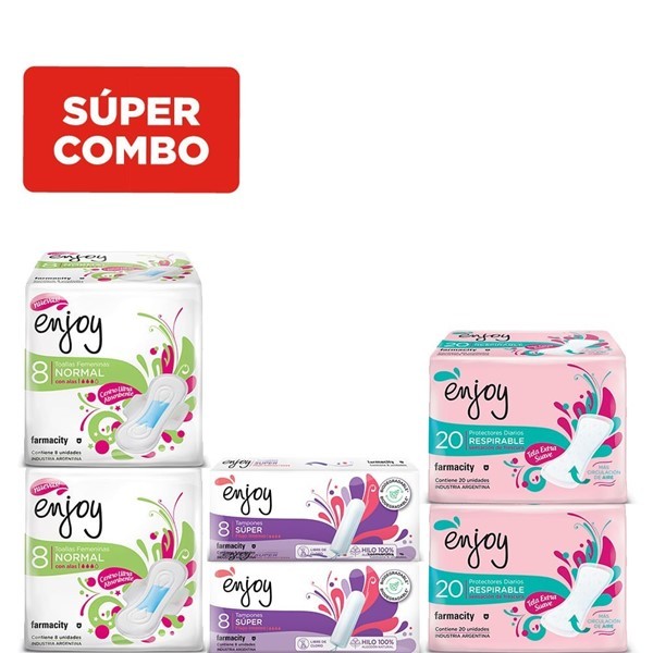 Combo Enjoy Tampón, Toallita x 8 un Y Protectores Diario #1