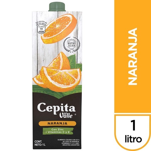 Jugo Cepita Del Valle 25% Naranja 1 Lt