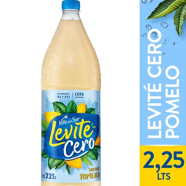 Agua Saborizada Villa Del Sur Levite Pomelo Cero Sin Gas 2.25 L