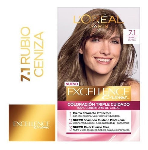 Excellence Kit Coloracion 7.1 Rubio Ceniza