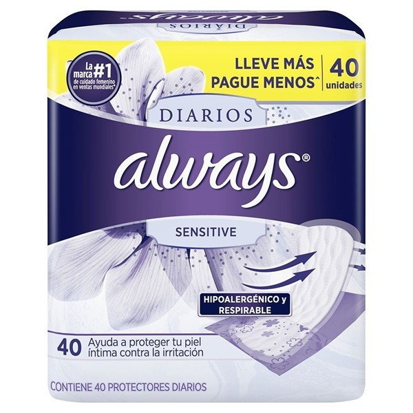 Always Protectores Diarios Sensitive (40 Unidades) alt
