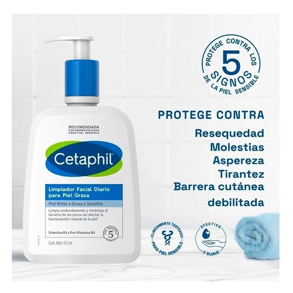 Cetaphil Limpiador Facial Diario Para Piel Grasa  473 ml alt