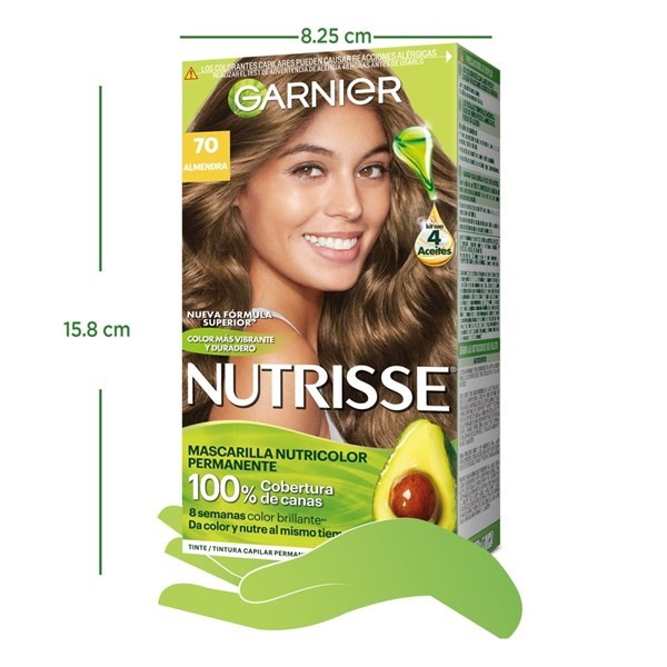 Nutrisse Kit de Coloración Permanente  clásico Tono 70 almendra Color alt