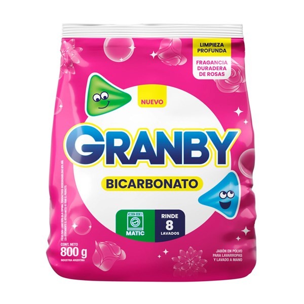 Jabón en Polvo Para Ropa Granby Matic Rosas 800 g. alt