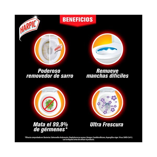 Gel Limpiador Desinfectante Para Inodoros Harpic Power Plus Original 500 ml. alt