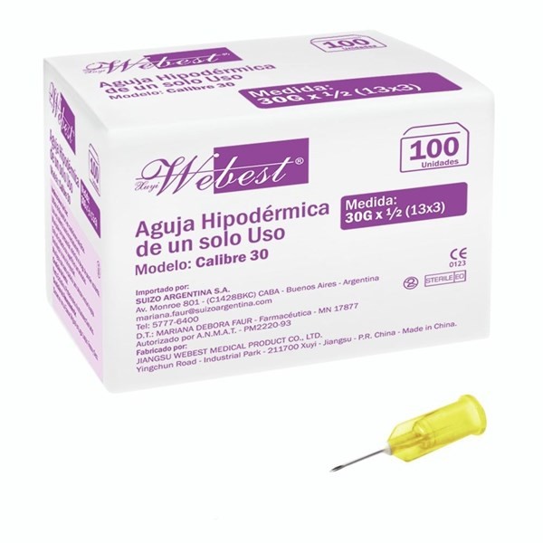 Aguja Descartable 13x3 30 g x 12 /" X100 - Webest #1