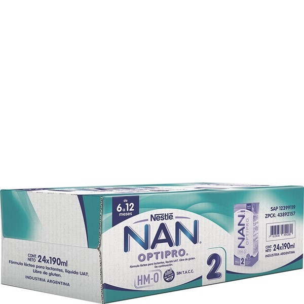 Leche Infantil Líquida Nan 2 190ml x 24 un