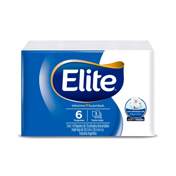 Pañuelos Descartables Elite Soft Touch X6 10 uni