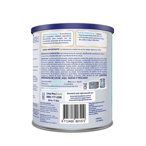 Nutrilon Fórmula Láctea Prematuros 1 400 grs alt