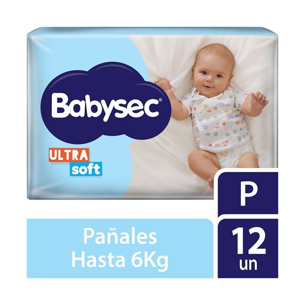 Pañales Babysec Talle P Ultrasoft 12 Uni #1