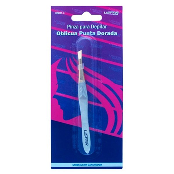 Lisfar Pinza Depilar Oblicua Punta Dorada Hs031-4 alt