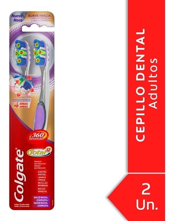 Cepillo Dental Colgate 360 Advanced Total 12 x 2 unid alt