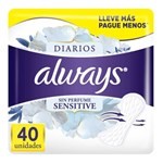 Always Sensitive Sin Perfume Protector Diario 40 Unidades #1