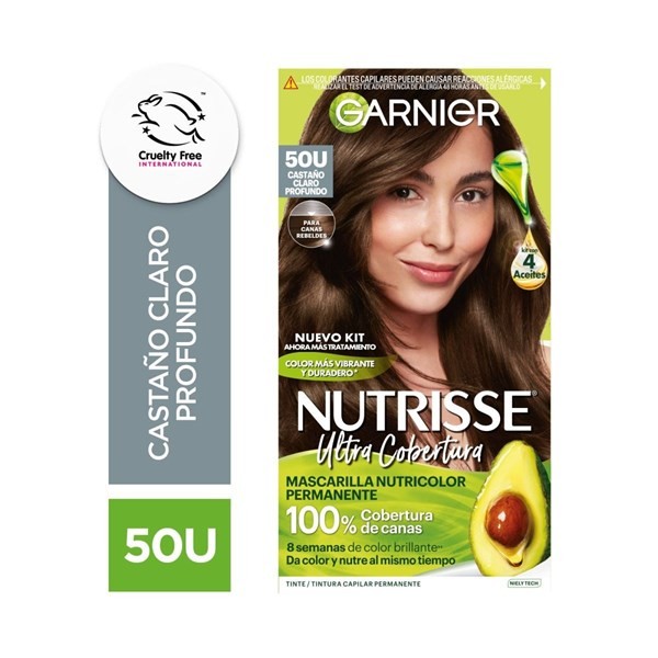 Nutrisse Kit Tintura Ultra Cobertura Tono 50 Castaño Claro Profundo Color 50 Castano Claro Profundo #1