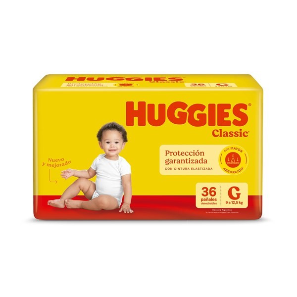 Pañales Talle g Huggies Classic 36 uni #1