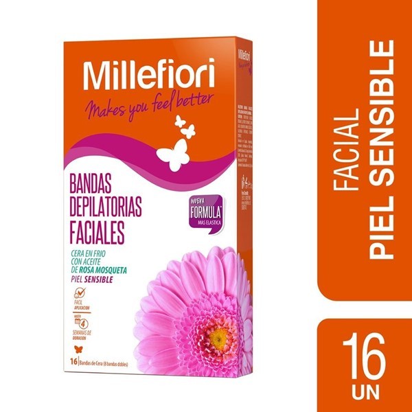 Millefiori Banda Facial Depiladpora Para Piel Sensible 16 Unidades #1