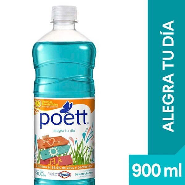 Limpiador Definfectante De Pisos Poett Alegra Tu Día 900 Ml