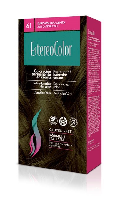 Estereocolor Coloracion Permanente en Kit 61 Rubio Oscuro Ceniza #1