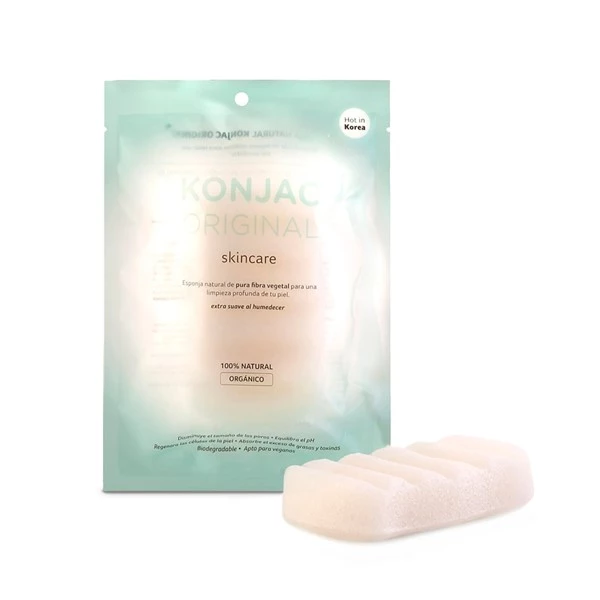 Konjac Esponja Corporal Blanca 6 olas