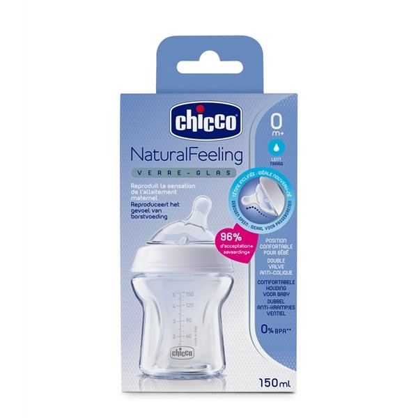 Chicco Biberon Natural Feeling Vidrio 0 Meses 150 ml #1