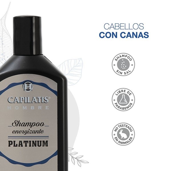 Capilatis Shampoo Energizante Platinum Línea Hombre 370 ml alt