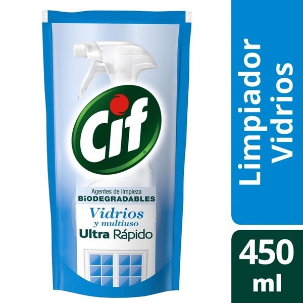 Cif Limpiador Líquido De Vidrios Repuesto Económico 450 Ml