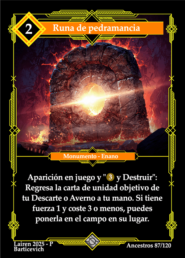 087 Runa De Pedramancia Precon Enano/Desertor - Coste 2
