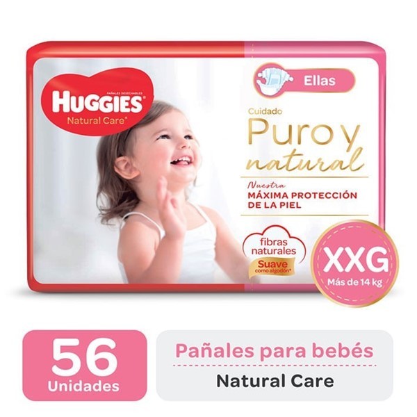 Huggies Pañales Natural Care Ellas Talle Xxg (56 Unidades) #1