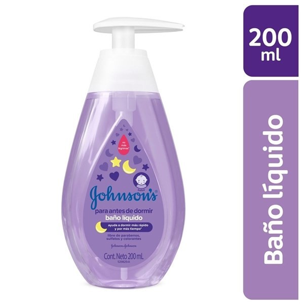 JABON BANO LIQUIDO J&J ANT.DORMIR 200ML C/VALVULA
