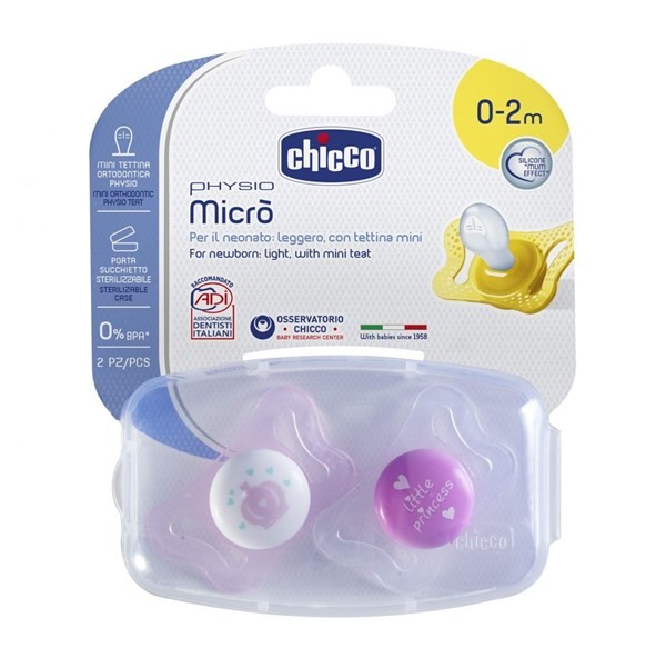 Chicco Chupete Recien Nacido Physio Micro Girl 2 un (0-2 Meses) #1