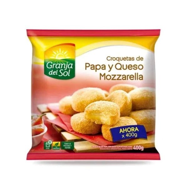Croquetas De Papa Y Queso Mozzarella Granja Del Sol X 400 Gr