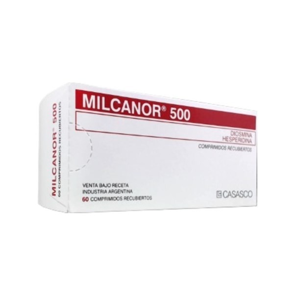 Casasco Milcanor 500 Diosmina + Hesperidina Micronizada x 60 Comp Recubiertos #1