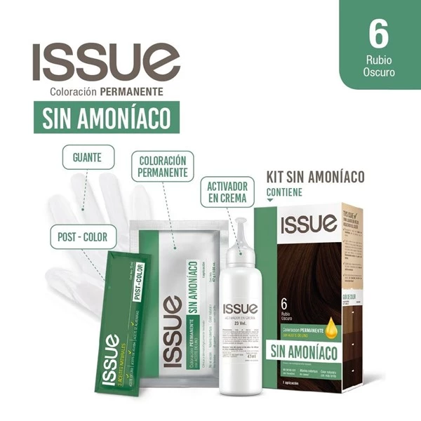 Issue Coloración Sin Amoníaco Kit Tono 6 - Rubio Oscuro alt